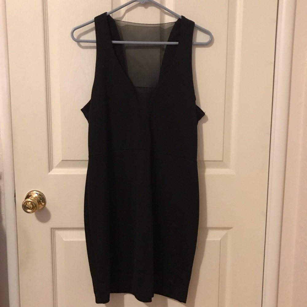 Black Mesh Mini Dress